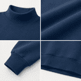 thumbnail image 5 of Women Mock Neck Sweatshirt Oversized Drop Shoulder Turtleneck Soft Long Sleeve Solid Color Pullover Casual Fall Everyday Tops Navy Fleece Hoodies Women L, 5 of 8