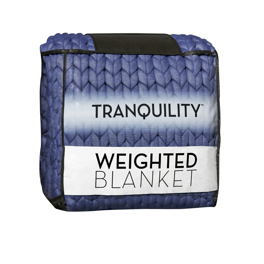 Tranquility Knitted Weighted Blanket, Blue Indigo, 12lb