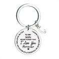 thumbnail image 3 of Creative DIY To My Son Stainless Steel Last Name 26 Letter Keychain 2.5x2.5cm, 3 of 8