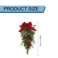 thumbnail image 3 of Ongmies Pre-Lit Decorative Teardrop Swag, Christmas Tear & Winter Needle Velvet Bow - Artificial Green Hanging Flower Wreath For Home Holiday Decoration, Christmas Decorations Indoor, 3 of 8