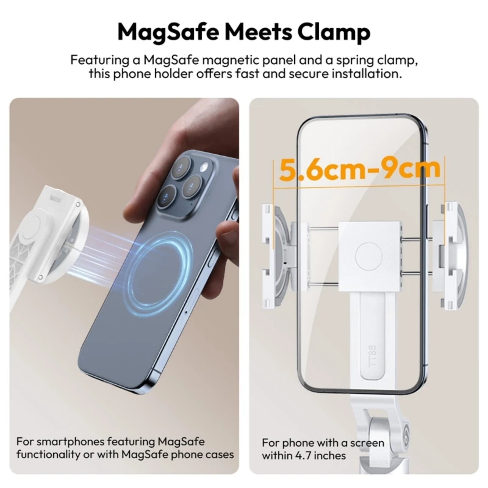​Ulanzi TT88 Overhead Selfie Stick Wireless Tripod Magsafe Clip for iPhone 16-13