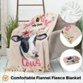 thumbnail image 3 of Kainsy Just a Girl Who Loves Cows Blanket for Girls Cow Flower Throw Blankets Gifts for Kids Light Yellow Plush Warm Lightweight Flannel Fleece Blanket for Sofa Couch All Season(30"x40"), 3 of 8