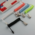 thumbnail image 2 of 5 Wire Coiled Spring Cable Double Sleeve USB Braided Cable Fast Charger Mechanical Keyboard Coiled Cable, 2 of 5