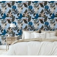 thumbnail image 5 of S4Sassy Modern Abstract Floral Wallpaper - Blue Wall Covering, 25" x 360" Self-Adhesive Vinyl Walls Paper, Decorative Walls Wrap, Easy DIY Wall Covering For Bedroom, Cabinets, Living Spaces, 5 of 9
