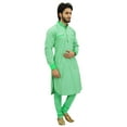 thumbnail image 3 of Atasi Men's Pathani Style Men's Punjabi Shirt Green Kurta Pyjama Set-XL, 3 of 7