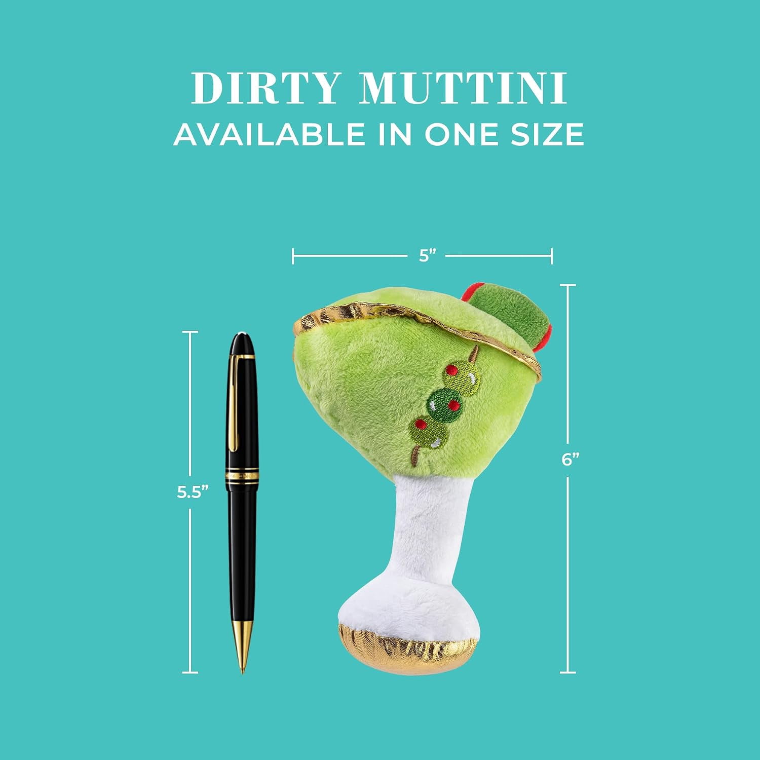 Haute Diggity Dog Dirty Muttini, Plush Designer Dog Toys with Interactive Squeaker, Stimulating Pet Enrichment, Machine-Washable & Safe Materials for All Breeds, One Size