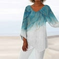 thumbnail image 4 of Birdeem Femmes Décontracté Manches Longues Col en V Hauts Blouse Ample T-Shirts Imprimés Blouse, 4 of 5