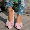 thumbnail image 6 of YLYL Women's Suede Bow Pointed Toe Flat Shoes Slip on Soft Comfy Casual Dress Ballet Flats, 6 of 6
