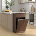 thumbnail image 4 of YINGYING 10-Gallon Tilt Out Trash Cabinet, Wooden Garbage Recycling Cabinet with Wave-Textured Hideaway Drawer & Pull-Out Kitchen Trash Bin Cabinet, 4 of 14