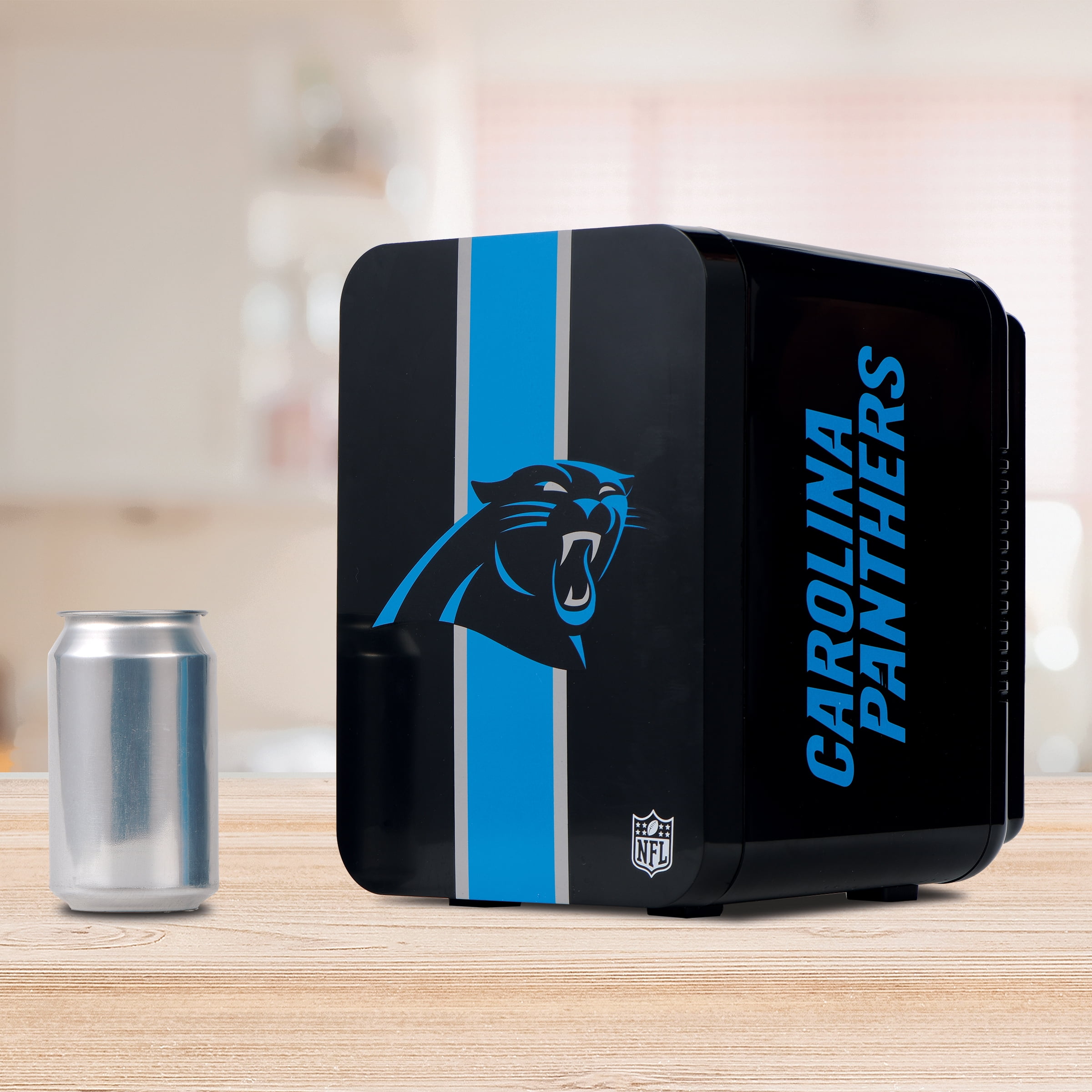 NFL Carolina Panthers Mini Fridge, Black, 4L, 6 Cans