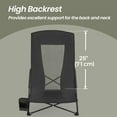 thumbnail image 5 of LEDREM Set of 2 Heavy-Duty Folding Chairs, 330lb Capacity Portable Camping Chairs with High Backrest & Cup Holder, Includes Carry Bag, Black, 5 of 7