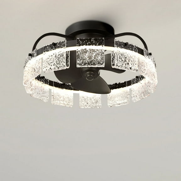 Luxury Mediterranean Ceiling Fan, Large Size: 9.75''H x 20''W, with Tudor Style Elements, Matte Black Finish, UHP9531 from the Lugano Collection by Urban Ambiance