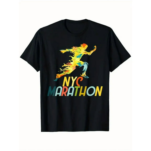 New York City Marathon Running Graphic Sport Event Inspired Unisex T-Shirt, for men & women, up to size 5XL