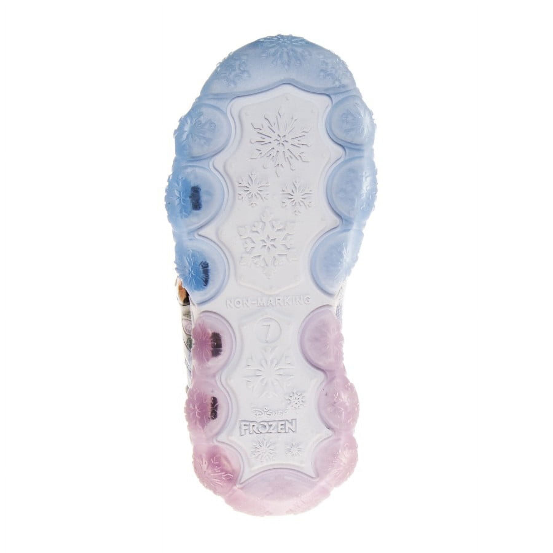 Disney Frozen Toddler Girls Hook And Loop Light Up Sneakers, Blue Pink, 9
