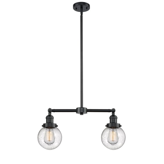 Innovations 209-OB-G204-6-LED Beacon 2 Light Chandelier part of the Franklin Restoration Collection, Oil Rubbed Bronze