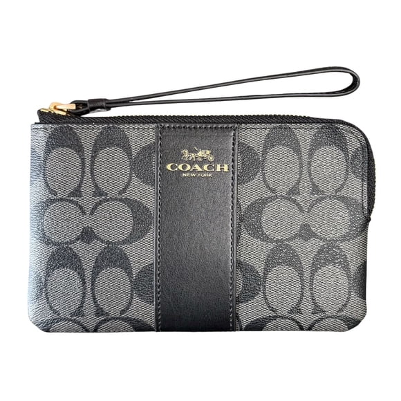 Monedero Coach Corner Zip Gris