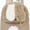 Khaki, variant on Women Cute Bunny Ear Plush Mini Backpack, Fluffy Furry Rabbit Pom Pom Casual Daypack, Adjustable Strap Lightweight Fashion Travel Backpack for Daily Use