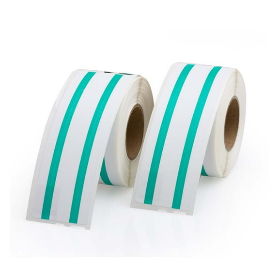 Dymo Compatible LV-30327 File Labels, Green Stripe (2 rolls per pack)