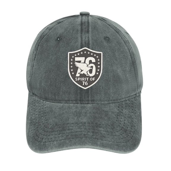 Spirit Of 76 Gray Cotton Baseball Cap for Men Women, Outdoor Casual Adjustable Hat