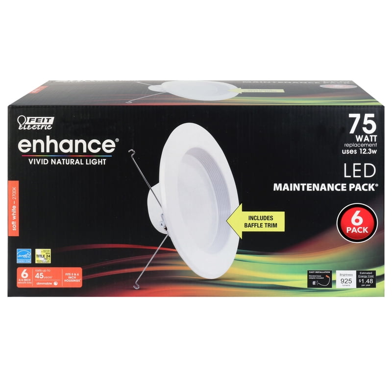 Feit Electric 5 or 6 in 120W Equiv White integrated LEDRetrofit Trim Downlight 