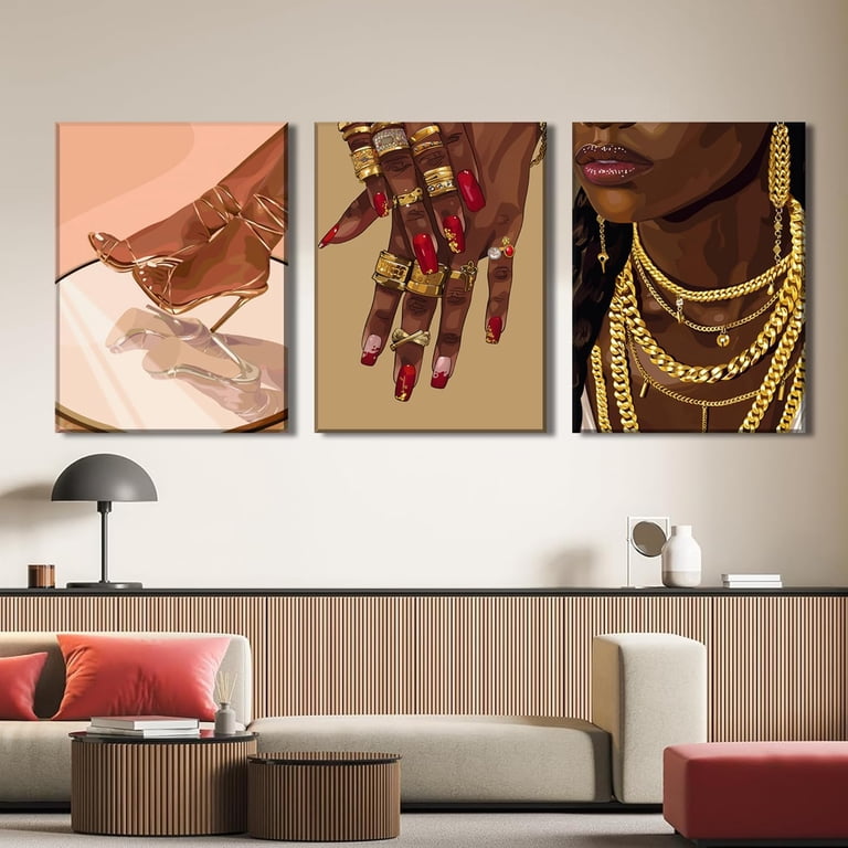 Trendy Leopard Wall Art Set of 3, Cheetah Wall Decor