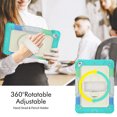 thumbnail image 2 of Case for iPad 6th / 5th Gen (2018 2017) / iPad Air 2 / iPad Pro 9.7 inch with Screen Protector, 360 Degree Rotating Kickstand Hand Strap Shockproof Cover with Shoulder Strap, Rainbow Blue, 2 of 7