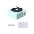 thumbnail image 4 of Seitruly Caja de música integrada compatible con Bluetooth estéreo inalámbrico Vintage Retro altavoz HIFI soporte portátil tocadiscos forma Cables de audio/vídeo Verde, 4 of 8