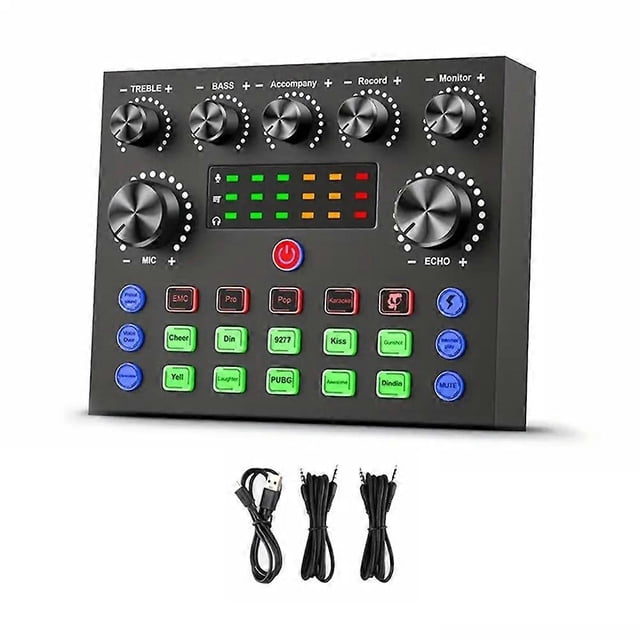 V8S Audio Mixer with Voice Changer,Podcast Mixer,Sound Card for Phone Gaming Karaoke Studio Live Streaming Podcast