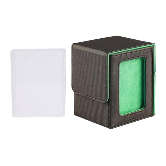 jinwen Card Deck Box Easy Access Holder Protection Card Deck Case for Trading Cards Green Lining