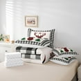 thumbnail image 6 of Manfei Christmas Deer Twin Bedding Sets 7pcs for Boys Girls, Merry Xmas Bedding Comforter Set, White Black Grid Checkered Sheet Sets, Microfiber Bedroom Decor, 6 of 8