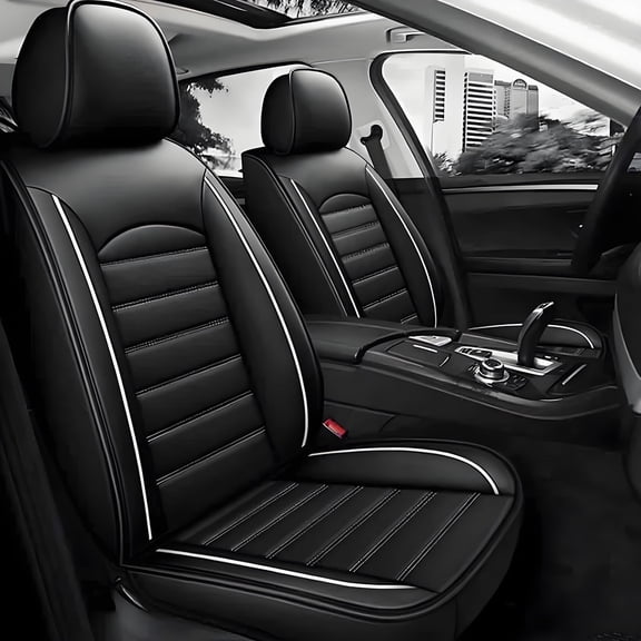 Car Seat Covers 5-Seat Set for Toyota RAV4 2013-2026: 5-Seat Set Faux Leather Seat Covers Waterproof Car Seat Protector (5-Seat Set, Black)