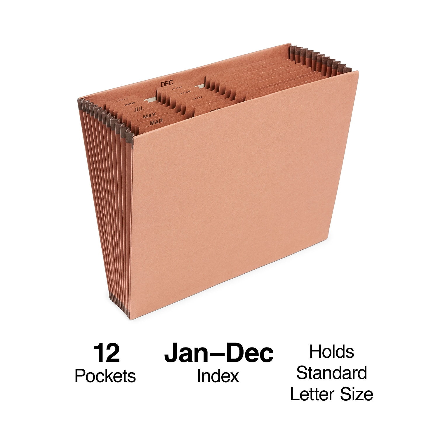 Staples Heavy-Duty Expanding File Jan-Dec Index Letter Size Brown 595369