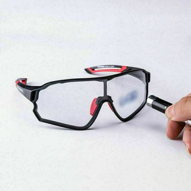ROCKBROS Photochromic Rimless Sunglasses - UV400 - White Red Frame - Cycling/Hiking