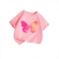 thumbnail image 3 of Tiijoy Little Girls Graphic Tee Butterfly Print Short Sleeve Casual T Shirt, Sizes 5-6, 3 of 3