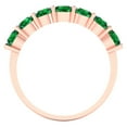 thumbnail image 5 of 1.19 ctw Wedding Band for Women - 18K Rose Gold Simulated Emerald Stackable Eternity Ring, 5 of 6