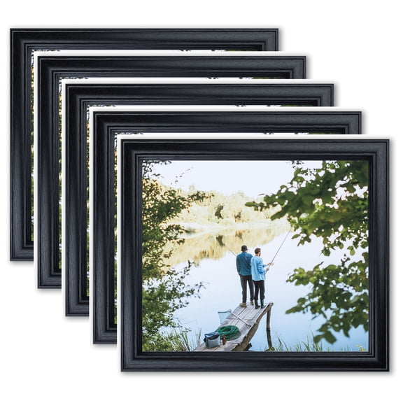 ArtToFrames 16" x 36" Galleria Noir Picture Frame, 16x36 inch Black MDF Poster Frame (WOM-4083), 5 Pack