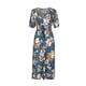 thumbnail image 1 of Minnieouse Verano estampado largo cintura alta cuello en V Casual playa mujer A-line vestidos de manga de manga corta fiesta vacaciones Vestidos Azul S Minnieouse AP017182-05, 1 of 6