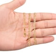 thumbnail image 3 of Nuragold 10k Real Yellow Gold Solid Cuban Curb Link 4mm Diamond Cut Pave Chain Necklace (16"-30") Two Tone Italian Jewelry for Men & Women, 3 of 10