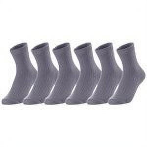 Lian LifeStyle 6 Pairs Fantastic Children's Wool Crew Socks, Super Comfortable, Soft, Adorable and Durable LK08 Size 0Y-2Y Grey