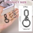 thumbnail image 2 of PATIKIL 2.2" Swivel Snap Hooks with Key Rings, 2Pcs Double Opening Metal Oval Swivel Spring Clasp Clip with O Ring for DIY Crafts Jewelry Lanyard Making, Dark Gray, 2 of 6