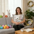 thumbnail image 4 of Decorative Pillow Cover Decorative Pillow Cover 45x45cm, Easter Rabbit Faux Embroidery Cushion Cover, 3D Digital Print Polyester Pillowcase for Sofa Bed Chair Home Accent Decor Multicolor, 4 of 6