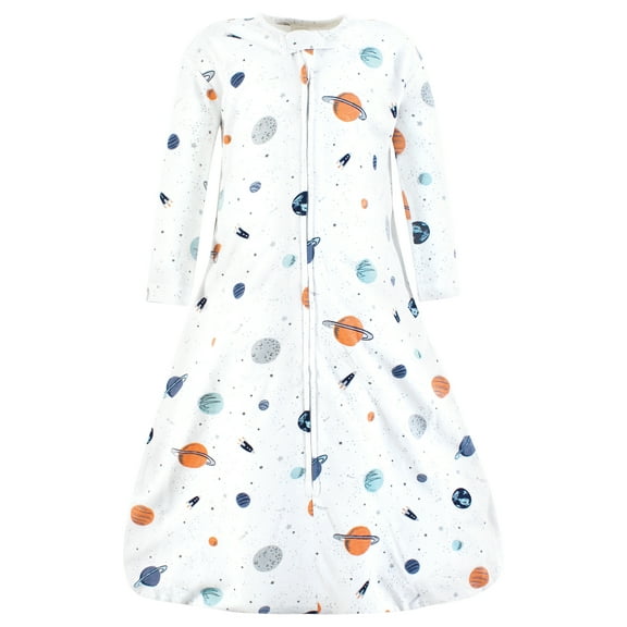 Hudson Baby Unisex Baby Long Sleeve Cotton Jersey Sleeping Bag, Space, 0-6 Months