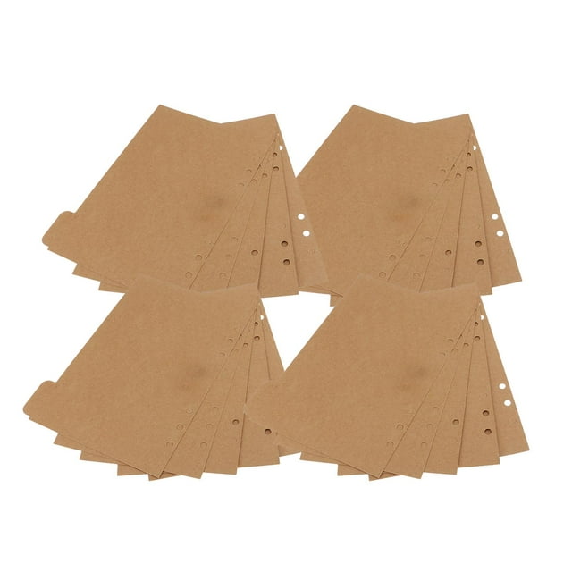 4x 5 Piezas Hojas de Tarjetas de 4 Orificios Separador Insertables de Registros A5 de Separadores de Tabulación