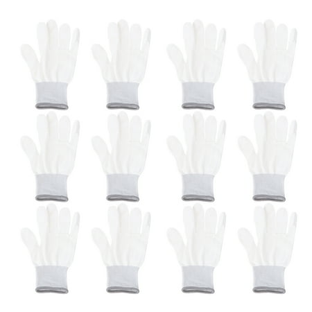 

12 Pairs Anti-static Gloves Nylon Coated Gloves for Industry Precision Work