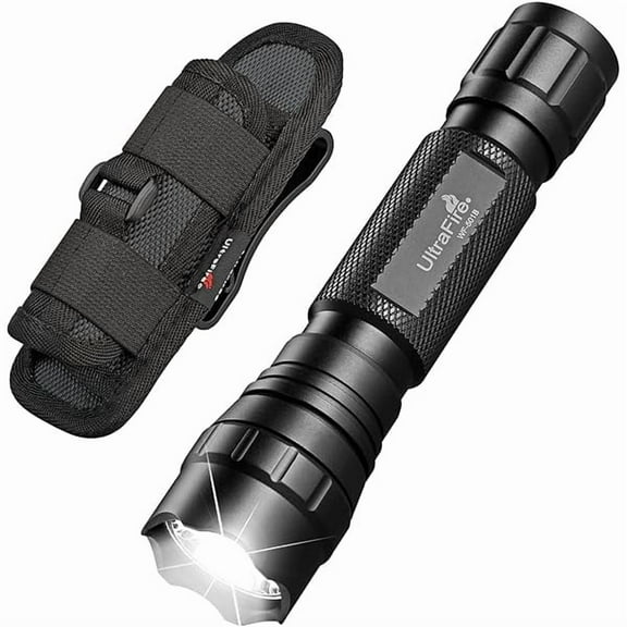 ZCTactical Flashlight with Holster, Single Mode LED Flashlight 1000 High Lumen Duty Flashlights with Belt Holster and Charger, Bright Small Flash Light WF-501B