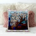 thumbnail image 3 of Tree Oil Duo Throw Pillow with Removable Cover in Brown Blue Purple 18x18, 3 of 4