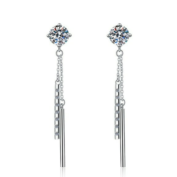 2ct Moissanite Dangle Earrings for Women D Color clarity VVS1 Diamond Drop Earrings 925 Sterling Silver Wedding Earrings with Certificate