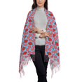 thumbnail image 2 of Honeii Strawberries Print Scarf Oversized Scarf Tassel Fall Winter Thick Scarf Warm Shawl Women,Women's Scarves & Wraps, 2 of 8