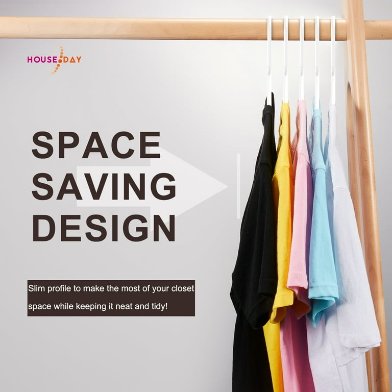 House Day Plastic Hangers, 60 Pack, inches, White, Hooks