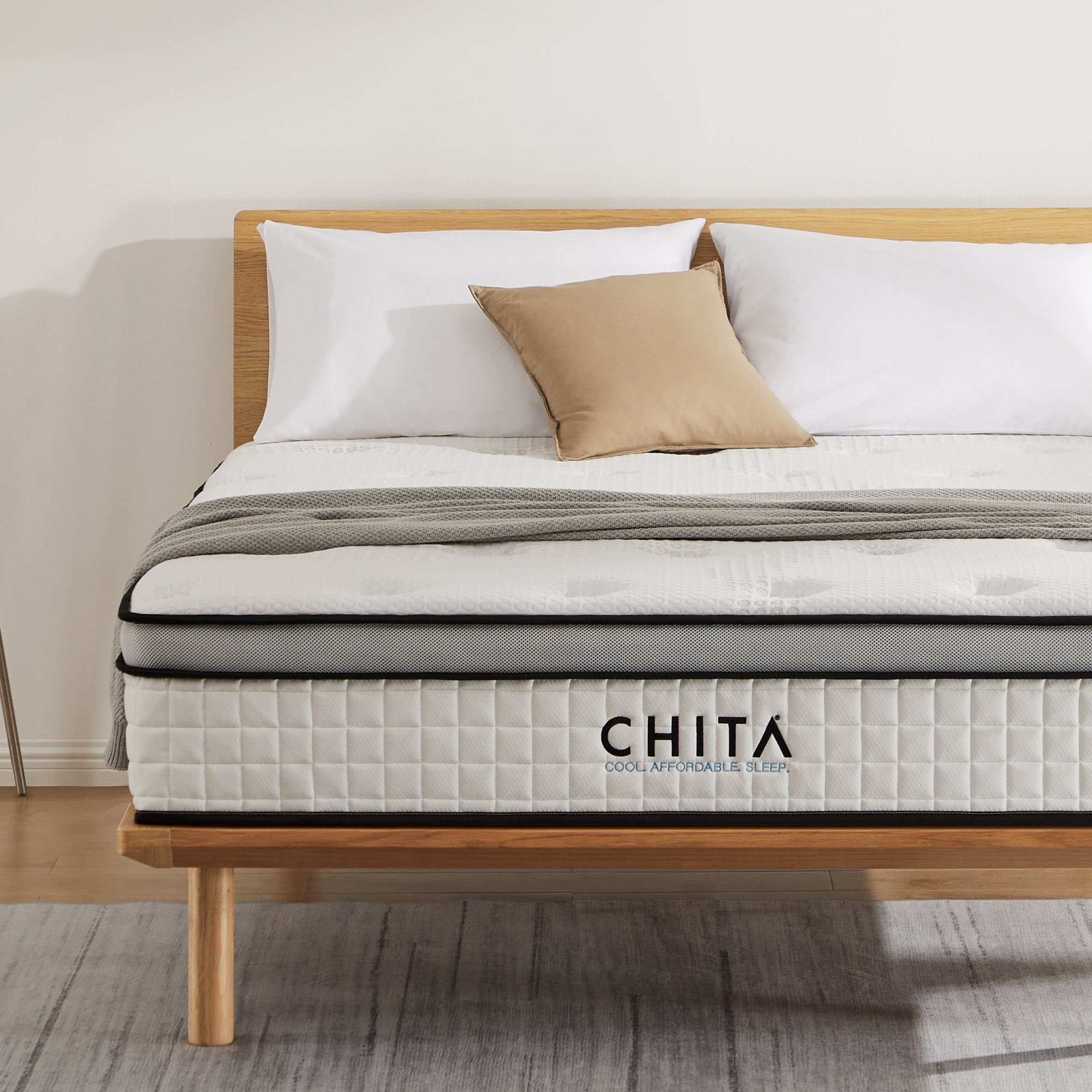 CHITA Queen Mattress,12 Inch Hybrid Innerspring Mattress in a Box,Cool